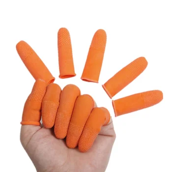 100шт Защитные перчатки для пальцев, рукава для пальцев, нескользящая защита для пальцев, размер M (оранжевый)