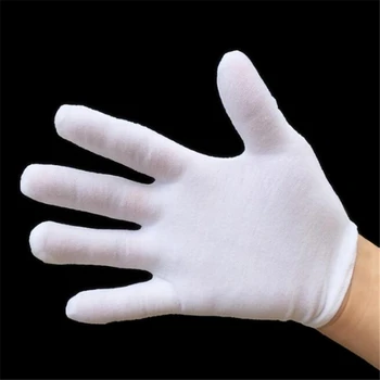 12 Пар / упак. Перчаток для уборки домашней пыли, детских Белых хлопчатобумажных перчаток, танцевальных перчаток, детских белых Этикетных перчаток, Тонких средней толщины