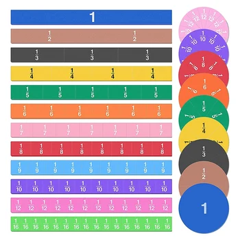 134 шт. магнитных плиток с дробями и кружков с дробями -математические манипуляции для дошкольного образовательного комплекта для начальной школы