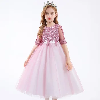 2021 Новые Рождественские платья для девочек, детская одежда, кружевное свадебное платье, костюм для детей, платья для девочек, платье принцессы, Vestidos