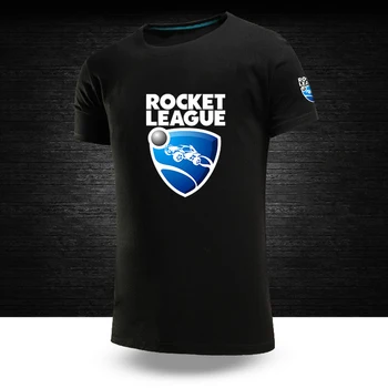 2023 Новый бренд Men Rocket League, Летняя Обычная футболка с коротким рукавом, Уличная одежда из хлопка, Модные топы с однотонным принтом.