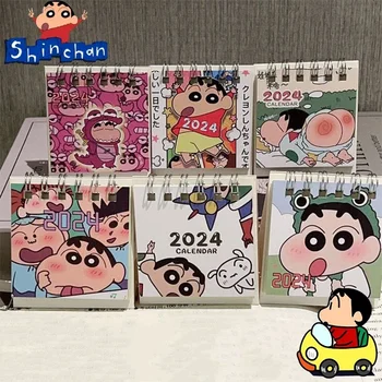 2024 год, мини-календарь Crayon Shin-chan, Милый Настольный календарь, Мультяшное украшение, Канцелярские принадлежности, Школьные принадлежности, Канцелярские принадлежности, подарок