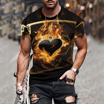 2024 новая Мужская футболка с Цифровым принтом 3D Spade A, Повседневные удобные футболки, Топы-пуловеры с коротким рукавом, Мужская Летняя одежда