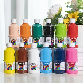 250/500 МЛ акриловой краски в бутылках большой емкости, граффити на стене, экологически чистая профессиональная художественная краска ручной росписи.