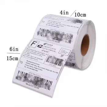500 штук / термотрансферная бумага для принтера размером 4x6 дюймов (10,16 x 15,24 см), рулонная этикетка, водонепроницаемая /маслостойкая / спиртостойкая наклейка