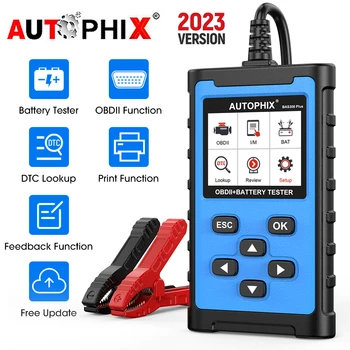 Autophix BAS300 Plus OBD2 Сканер 6/12/24V Тестер Батареи Проверка двигателя Считыватель кода 2-в-1 OBD 2 Инструменты Диагностики автомобиля