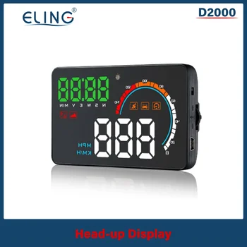 ELING Q5 HUD OBD + GPS Головной дисплей Цифровая скорость, об/мин Расход топлива Время в пути HD-дисплей с сигнализацией Проектор на лобовое стекло