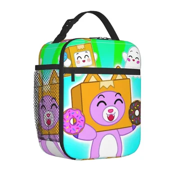 Lanky Box Rocky Foxy Изолированные пакеты для ланча, контейнер для ланча, милые мультяшные пончики, большая сумка для ланча, сумки для еды, школьные сумки