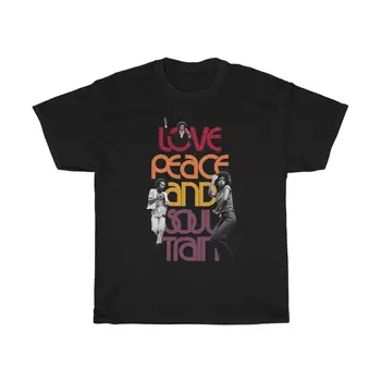 Love Peace Soul Train Танцевальная музыка в стиле буги-вуги, белая темно-черная футболка