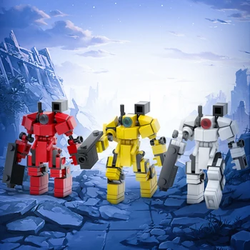 MOC 3 В 1 Высокотехнологичный Мини-робот-Воин, Строительный Блок, набор фигурных Солдат, Модель, Обучающие Кирпичные Игрушки для Детей, Подарок