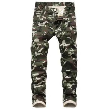 Ropa Hombre 2023, Новые мужские камуфляжные джинсы, модные облегающие мужские джинсовые брюки в стиле хип-хоп, большие размеры, узкие джинсы Mannen, мужские брюки