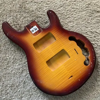 Sunburst Color 4 Струнный Корпус Электрической Бас-гитары Musicman Модель Flamed Maple Sunburst Из Массива Дерева DIY Запасная Часть DB746