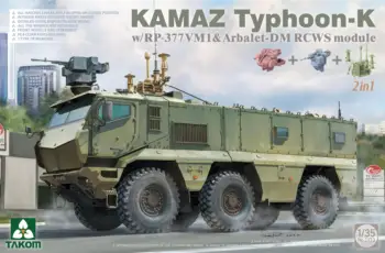 TAKOM 2173 1/35 КАМАЗ Тайфун-К с модулем RCWS RP-377VM1 и Arbalet-DM 2 В 1