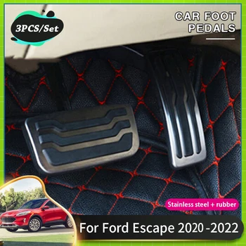 Автомобильные Накладки На Ножную Педаль Без Сверления Для Ford Escape Kuga 2020 2021 2022 Комплект Педалей Тормоза И Сцепления Автомобиля Металлические Накладки Чехлы Автоаксессуары