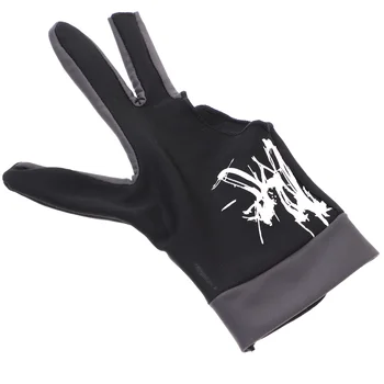 бильярдная перчатка с тремя пальцами, 1 шт., силиконовая нескользящая эластичная перчатка для левой руки -Размер L (черный)