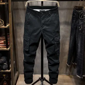 Брюки-карго, комбинезон с несколькими карманами, Harajuku, мужские свободные брюки в стиле ретро, мужские Весенне-летние деловые Модные Удобные брюки D62
