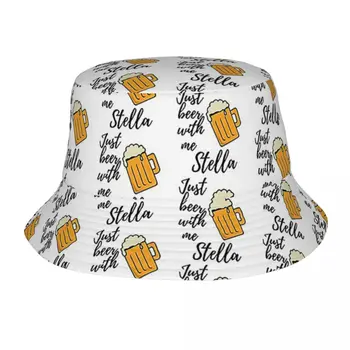 Весенние головные уборы с пивным рисунком, шляпы в стиле Боб, женские мужские шляпы от солнца, Просто пиво со мной, Испоти Рыбацкие шляпы для рыбалки, пешие прогулки