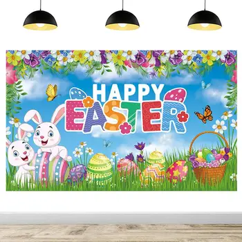 Весенний фон, фон для Пасхального украшения, Весенний сад, подставка для цветов с кроликом, фон для фотосъемки Иисуса, Пасхальная весна