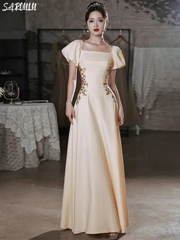 Вечернее платье с квадратным вырезом на день рождения, элегантное платье невесты трапециевидной формы, современные свадебные платья длиной до пола, Vestidos De Novia