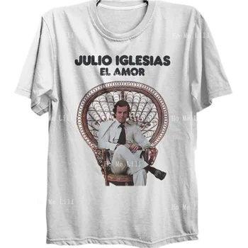 Винтажная латиноамериканская поп-музыка 1975 года, Хулио Иглесиас Эль Амор, мужская футболка Оверсайз, женская футболка Унисекс Оверсайз