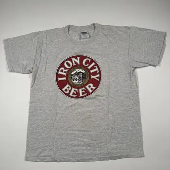 Винтажная пивная рубашка Iron City 90-х с длинными рукавами большого размера Pittsburgh Brewing Co