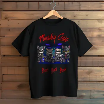 Винтажная рок-футболка с забавным котом, рок-н-ролльная футболка