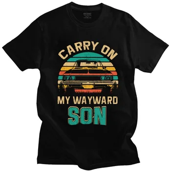 Винтажная футболка мужская Carry on My Wayward Son Сериал 