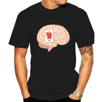 Включенный мозг, мужская футболка, оповещение, умные знания, интеллектуальные обновления