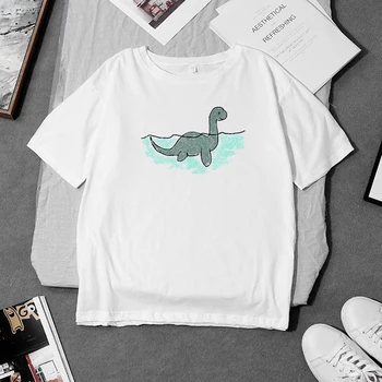 Готическая футболка унисекс в стиле оверсайз в стиле хип-хоп American Ins, темная свободная футболка для пары с коротким рукавом и уникальным принтом динозавра