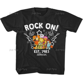 Детская футболка Fraggle Rock Top, одежда для малышей, молодежный рок на гитарах, одежда для маппетов, эстетичный короткий рукав
