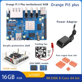 Для Orange Peel 5 Plus 16GBRAM + 256GB Emmc Модуль RK3588 Восьмиядерный Поддержка 8K Видео 2.5G Модуль Wifi6 Запчасти Аксессуары EU Plug