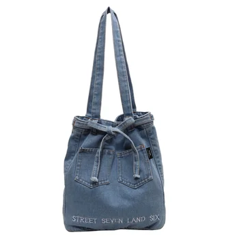Дорожная женская джинсовая сумка через плечо, повседневная модная молодежная женская сумка, женские сумки через плечо большой емкости