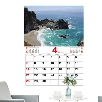 Ежемесячный настенный календарь Ежемесячные природные пейзажи настенный календарь для путешествий коллекция фотографий природы Ежемесячный календарь для жизни
