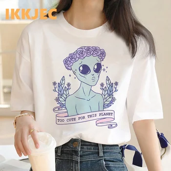 женская винтажная гранжевая белая корейская футболка ulzzang от alien clothes