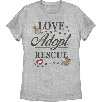 Женская футболка Love Adopt Rescue Pound Puppies