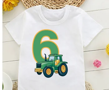 Забавный Фермерский Трактор 1-8 Лет, Футболка С Днем Рождения, Детский Подарок На День Рождения, Детский Забавный Подарок, Футболки, Топы