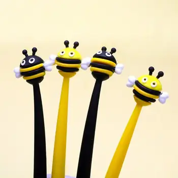 Запись ежедневного использования портативной гелевой ручки для студентов с мультяшной пчелой в мягкой оболочке