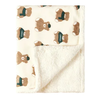 Зимнее детское одеяло, флисовое теплое одеяло для постельного белья для новорожденных, детское пеленальное одеяло из фланели ягненка, мягкое одеяло для детской коляски Manta Bebe