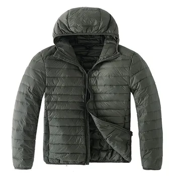 Зимнее модное Мужское Корейское уличное пальто Ultra Light Fill с капюшоном, теплое пальто с капюшоном