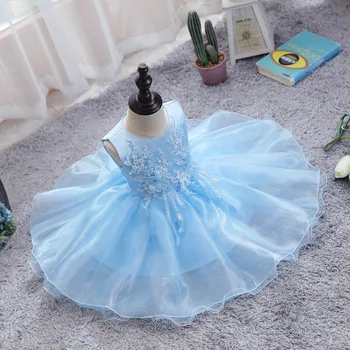 Красивое платье принцессы для девочки 1-5 лет, бальное платье, летнее многослойное платье с короткими рукавами и цветами, детские костюмы 2021 года выпуска