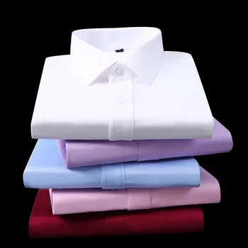 Летняя Белая Мужская Рубашка Большого Размера, Деловая Официальная Одежда, Рубашка С Коротким Рукавом Для Отдыха, Хлопковые Рубашки без Железа для Мужчин 37-52