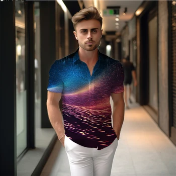 Летняя новая мужская рубашка light color element с 3D принтом мужская рубашка rest модный тренд мужская рубашка высококачественная мужская рубашка