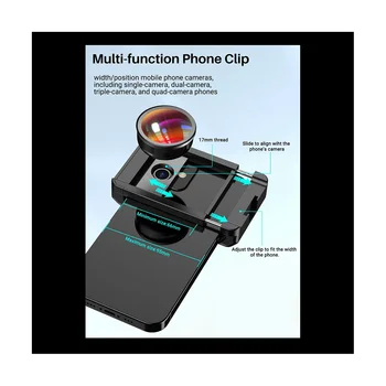 Макрообъектив APEXEL 4K HD 100 мм с CPL-фильтром Универсальные Зажимные Микрообъективы для iPhone / Samsung /Всех смартфонов