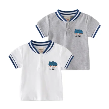 Милые футболки поло для мальчиков из хлопка для малышей, детские футболки, детская летняя одежда