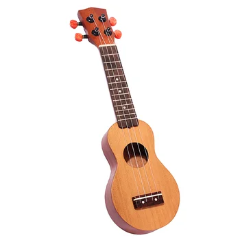 Мини-карманная Гавайская гитара Ель/Сапеле, Гриф из розового дерева, Струнный инструмент из 4 струн со звуковым отверстием