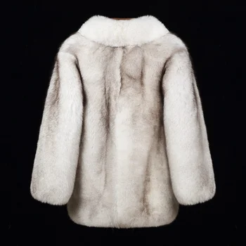 Мужская одежда, пальто из лисьего меха, мужская куртка средней и длинной длины из натуральной кожи, новое зимнее утолщенное интегрированное пальто из искусственного меха, мужская куртка