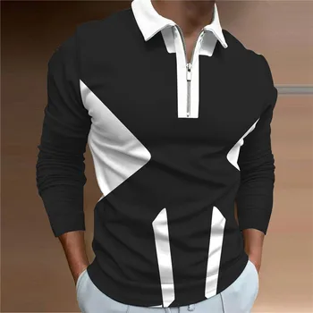 Мужская повседневная осенняя футболка с цветным принтом и отложным воротником, рубашка с длинным рукавом, Camisas De Hombre, однотонные рубашки