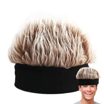 Мужская шапка-парик, вязаная хип-хоп шапка с шипами и флисовой подкладкой, эластичная короткая шапка для косплея, повседневная одежда