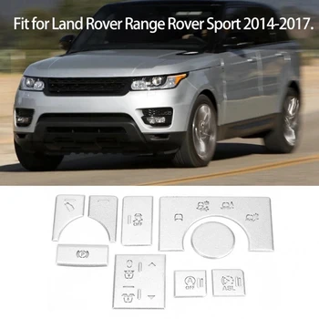 Наклейка на кнопку режима центральной консоли из сплава 9ШТ для Land Rover Range Rover Sport 2014-2017 Наклейка на кнопку автомобиля
