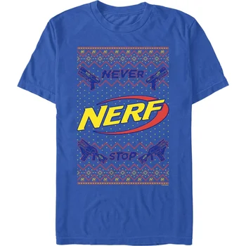 Никогда не останавливайте уродливый рождественский свитер из искусственного меха, футболка Nerf